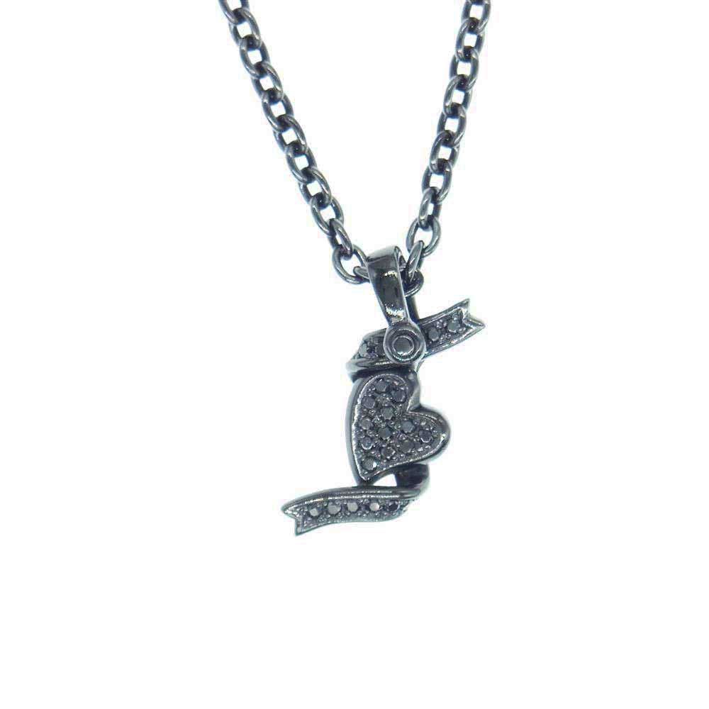 PUERTA DEL SOL プエルタデルソル PE984BK ハート ネックレス ペンダント SILVER 950 ブラック系【中古】