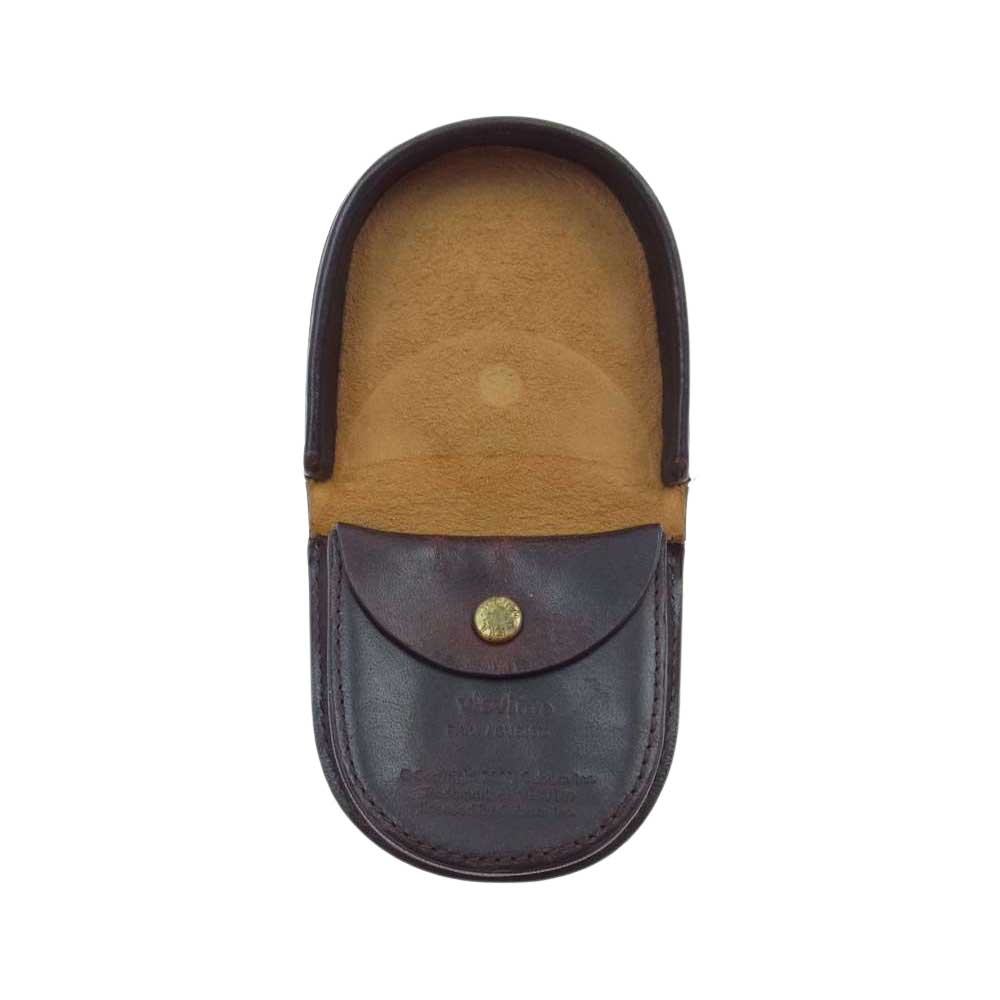 VISVIM ビズビム VEGGIE COIN CASE  べジー レザー コインケース 小銭入れ ダークブラウン系【中古】