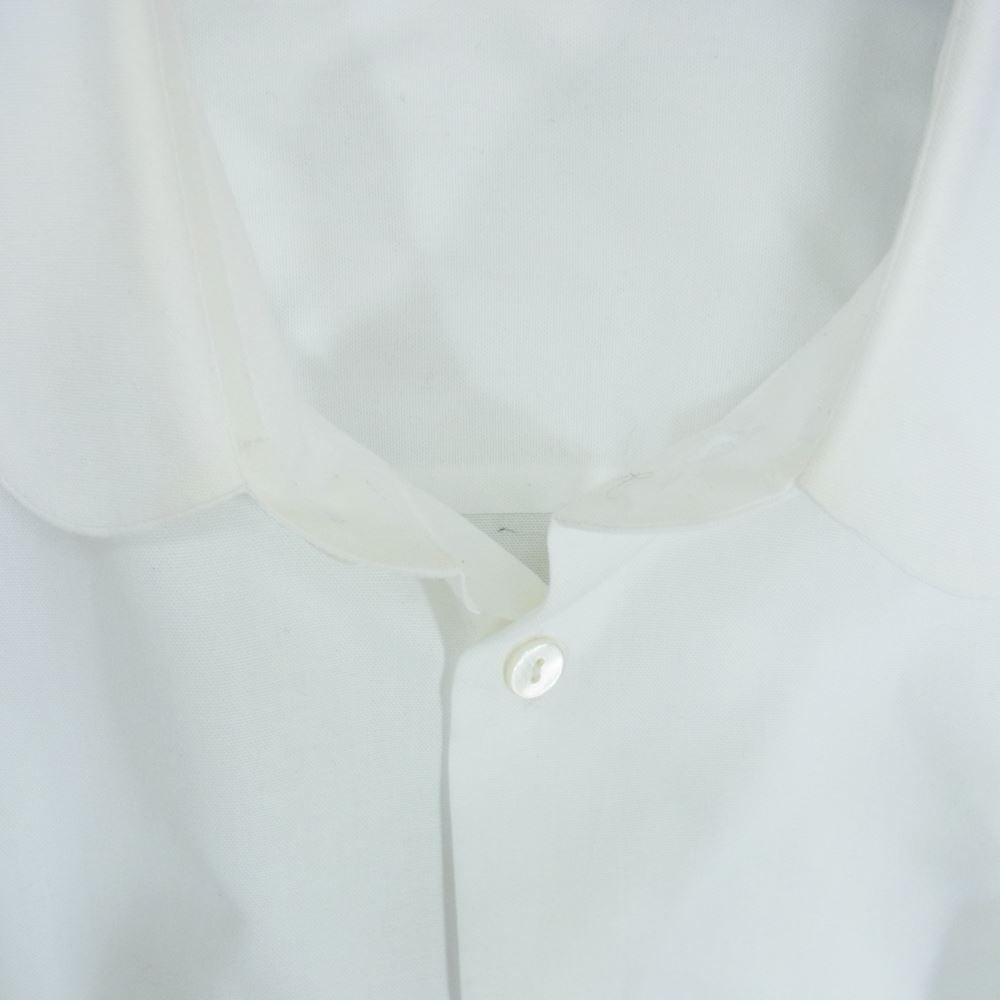 カルヴェン  コットン 長袖 ラウンドカラー シャツ ホワイト系 39【美品】【中古】