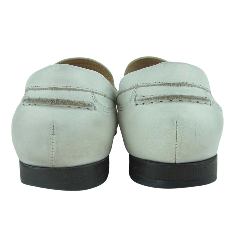 DOLCE&GABBANA ドルチェアンドガッバーナ CA1186 1675 D&Gバックル付 レザー シューズ ホワイト系 6.5【中古】