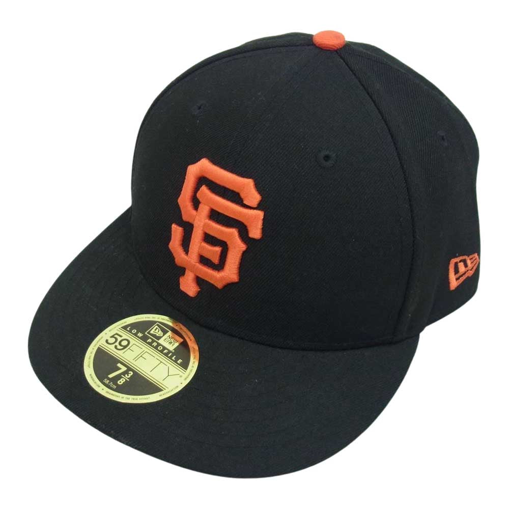 NEW ERA ニューエラ 59FIFTY ベースボール ロゴ キャップ ブラック系 7 3/8【中古】