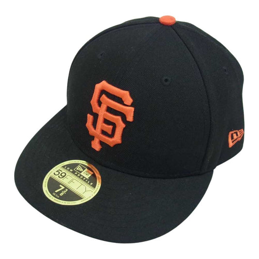 NEW ERA ニューエラ 59FIFTY ベースボール ロゴ キャップ ブラック系 7 3/8【中古】