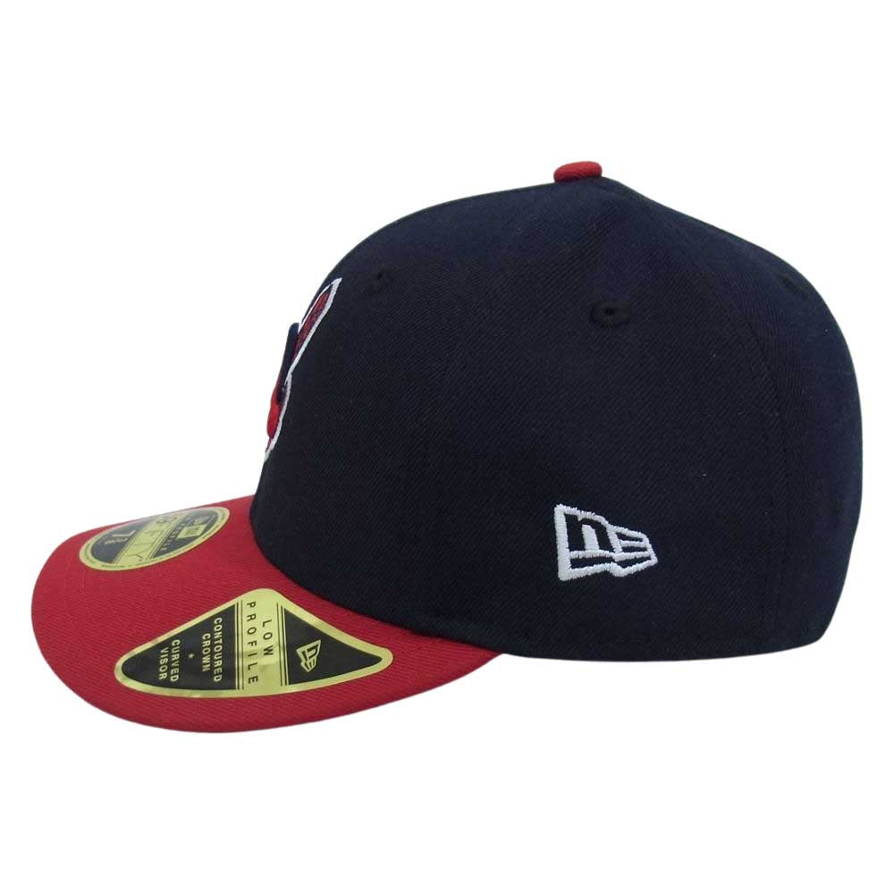 NEW ERA ニューエラ 59FIFTY インディアンス ロゴ キャップ ネイビー系 7 3/8【中古】