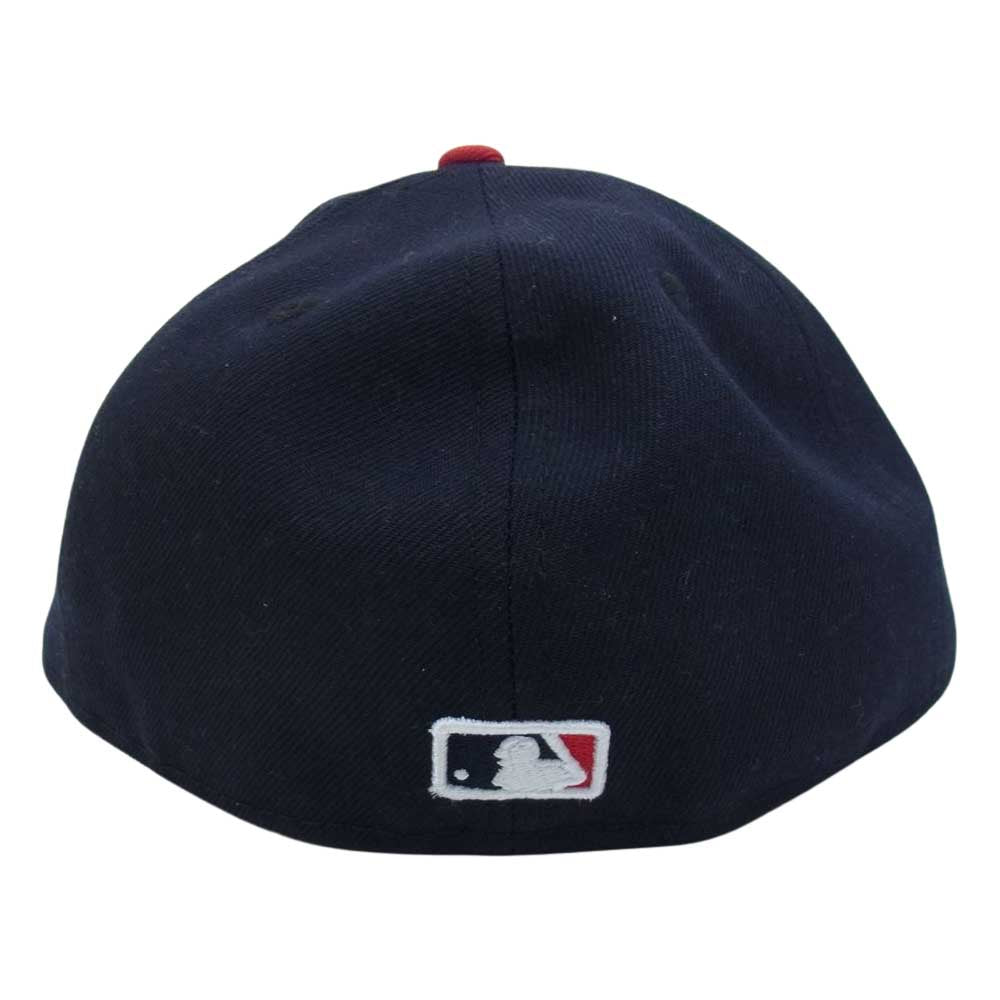 NEW ERA ニューエラ 59FIFTY インディアンス ロゴ キャップ ネイビー系 7 3/8【中古】