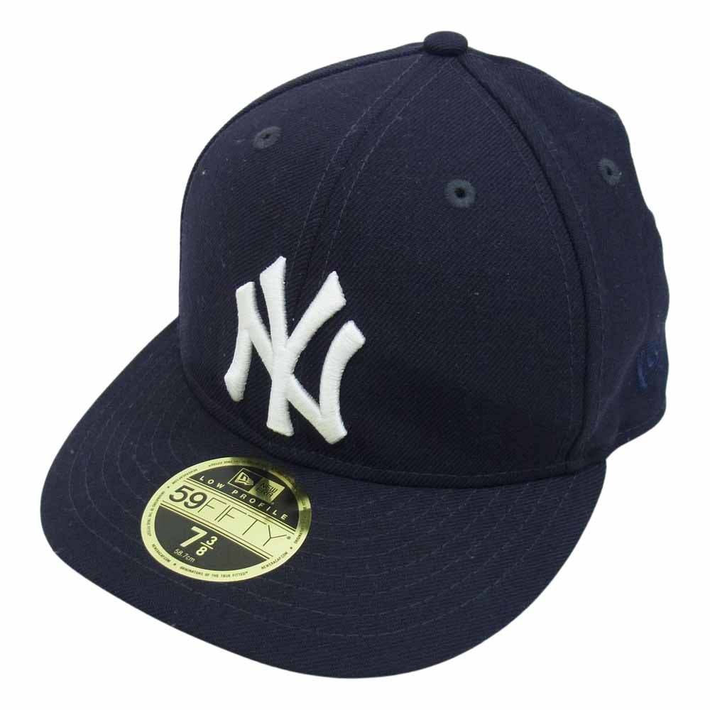 キス × New Era ニューエラ 59FIFTY Newyorkyankees ニューヨークヤンキース ベースボール キャップ ネイビー系 7 3/8【中古】
