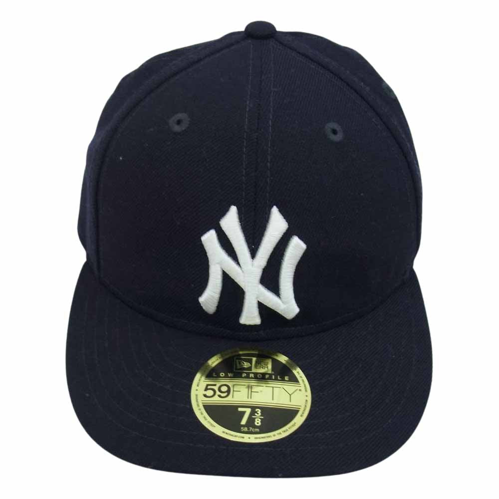キス × New Era ニューエラ 59FIFTY Newyorkyankees ニューヨークヤンキース ベースボール キャップ ネイビー系 7 3/8【中古】