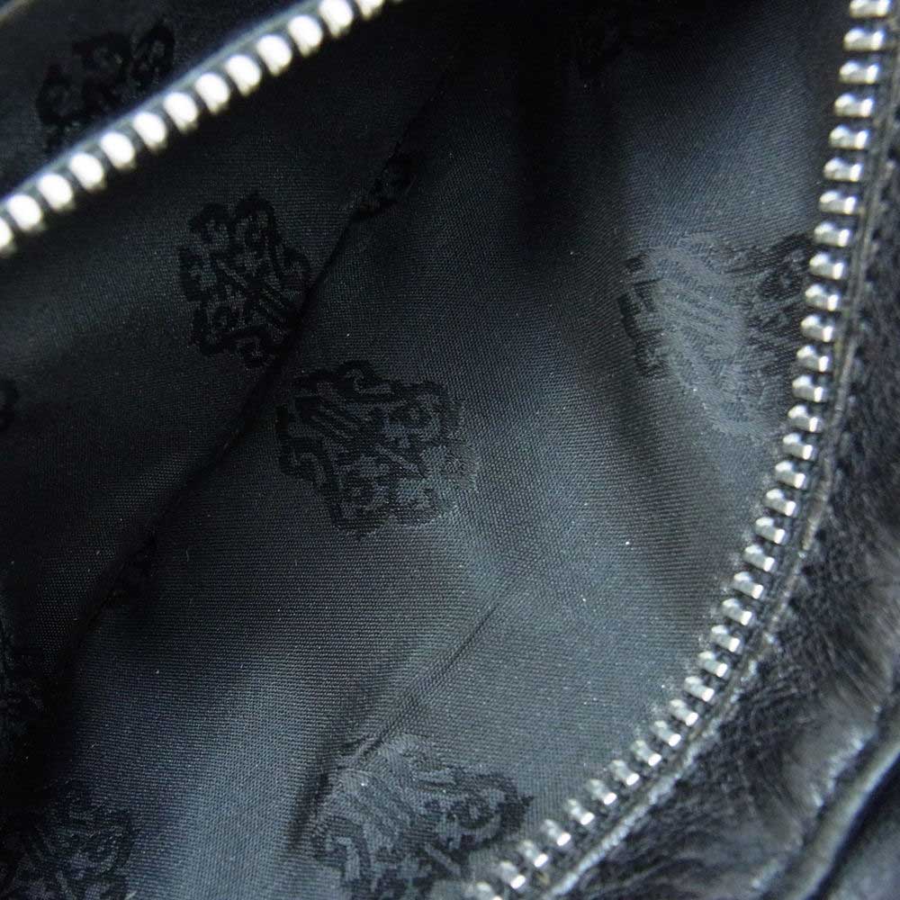 CHROME HEARTS クロムハーツ（原本無） WAVE CROSS BALL ウェーブ クロスボール  レザー ウォレット 財布 ブラック系【中古】
