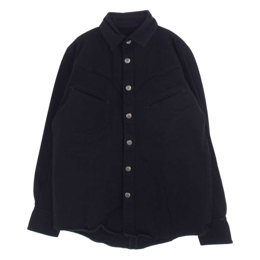 CHROME HEARTS クロムハーツ（原本無） フレアニー デニム ウエスタン ホースシューボタン 長袖 シャツ ブラック系【中古】