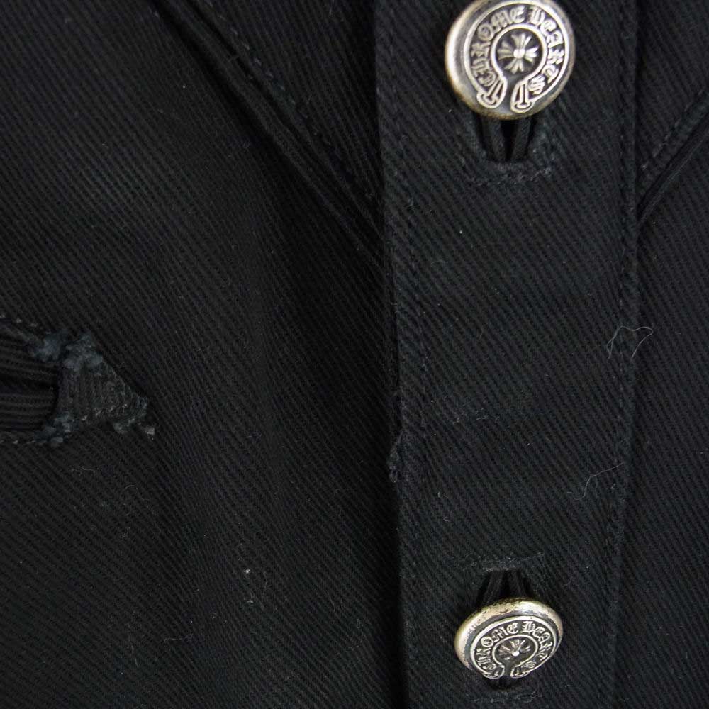 CHROME HEARTS クロムハーツ（原本無） フレアニー デニム ウエスタン ホースシューボタン 長袖 シャツ ブラック系【中古】