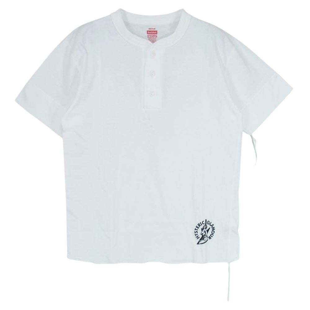HYSTERIC GLAMOUR ヒステリックグラマー 02231CE01 Healthknit ヘンリーネック半袖 2 パック Tシャツ ホワイト系 M【極上美品】【中古】