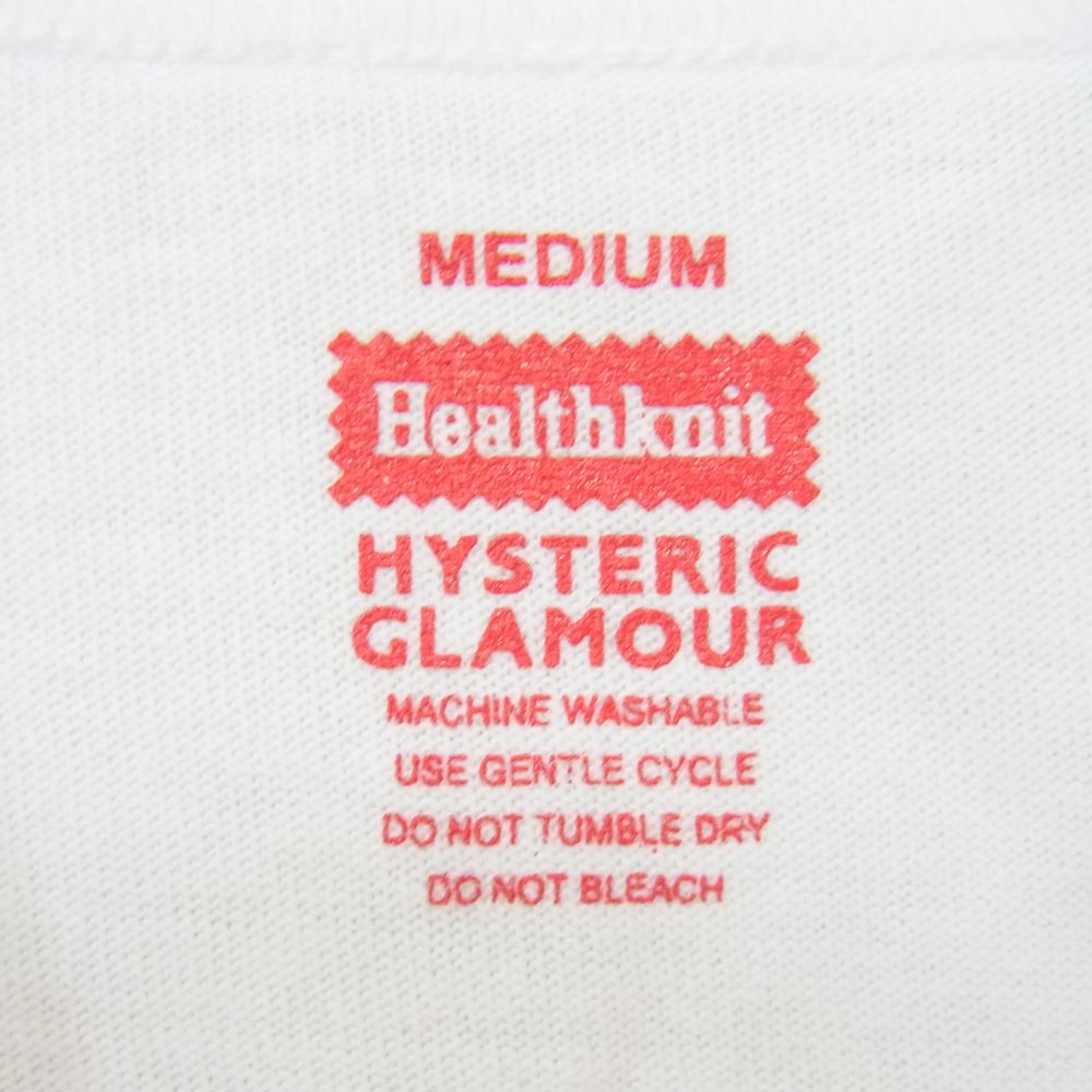 HYSTERIC GLAMOUR ヒステリックグラマー 02231CE01 Healthknit ヘンリーネック半袖 2 パック Tシャツ ホワイト系 M【極上美品】【中古】