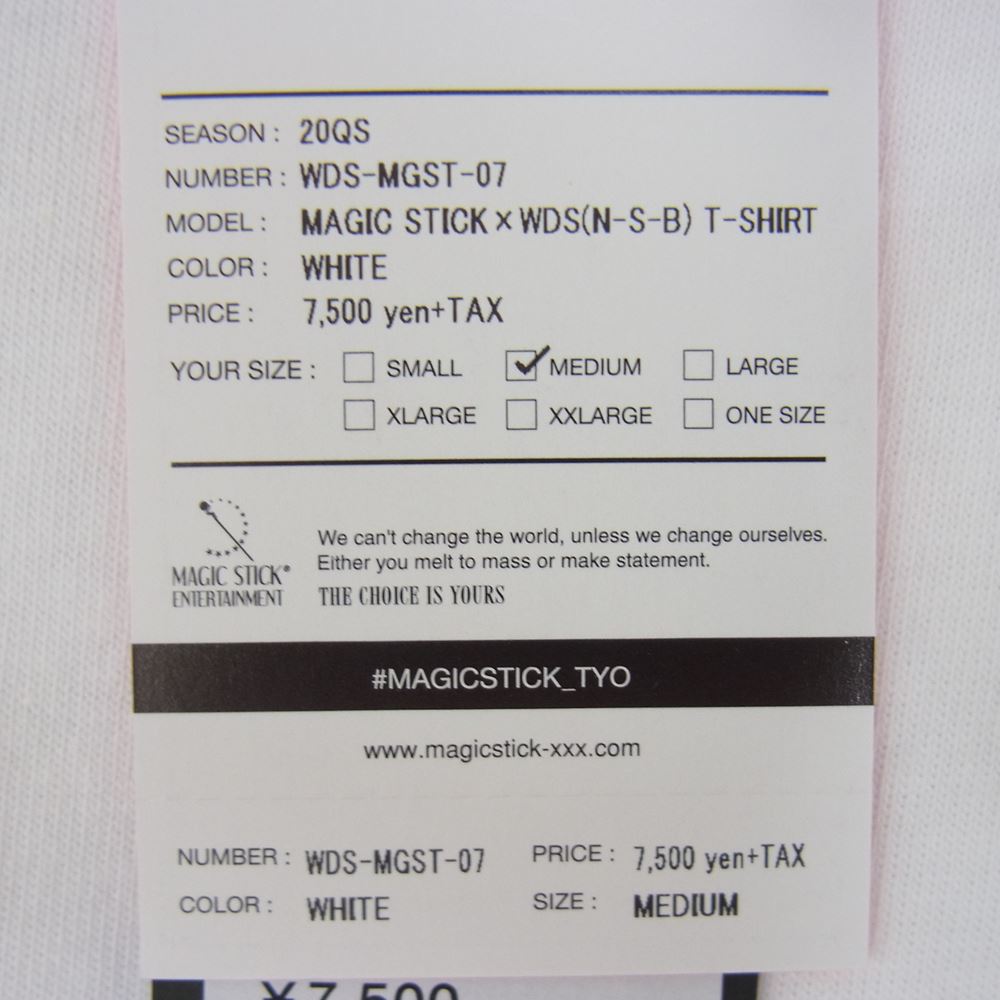 WIND AND SEA ウィンダンシー × MAGIC STICK WDS-MGST-07 SS TEE Tシャツ ホワイト系 M【新古品】【未使用】【中古】