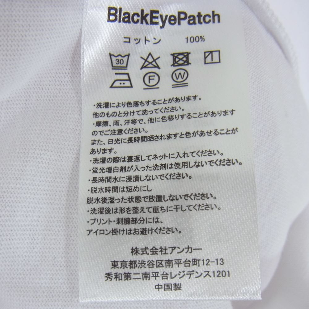 WACKO MARIA ワコマリア × BLACK EYE PATCH ブラックアイパッチ BEP-WM-TEE04 CREW NECK T-SHIRT ホワイト系 S【新古品】【未使用】【中古】