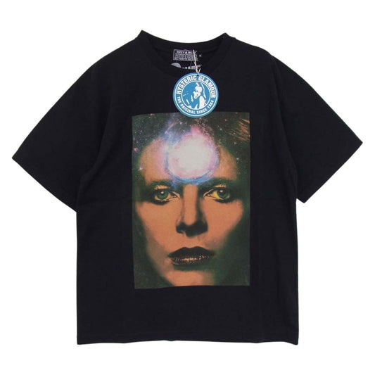 HYSTERIC GLAMOUR ヒステリックグラマー 23SS 02231CT38 DAVID BOWIE/M.D.D.1 デヴィッド ボウイ 半袖 Tシャツ ブラック系 S【新古品】【未使用】【中古】