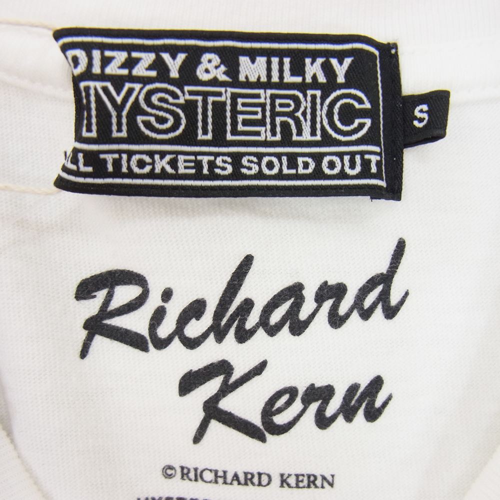 HYSTERIC GLAMOUR ヒステリックグラマー 23SS 02231CT35 RICHARD KERN LUNG AS BRATT リチャード カーン ラング アス 半袖 Tシャツ カットソー ホワイト系 S【新古品】【未使用】【中古】