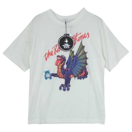 HYSTERIC GLAMOUR ヒステリックグラマー 22SS 06221CT08 THEE HYSTERIC XXX ヒステリックトリプルエックス THE ROLLING STONES ローリングストーンズ SEPTEMBER 1973 Tシャツ ホワイト系 S【新古品】【未使用】【中古】