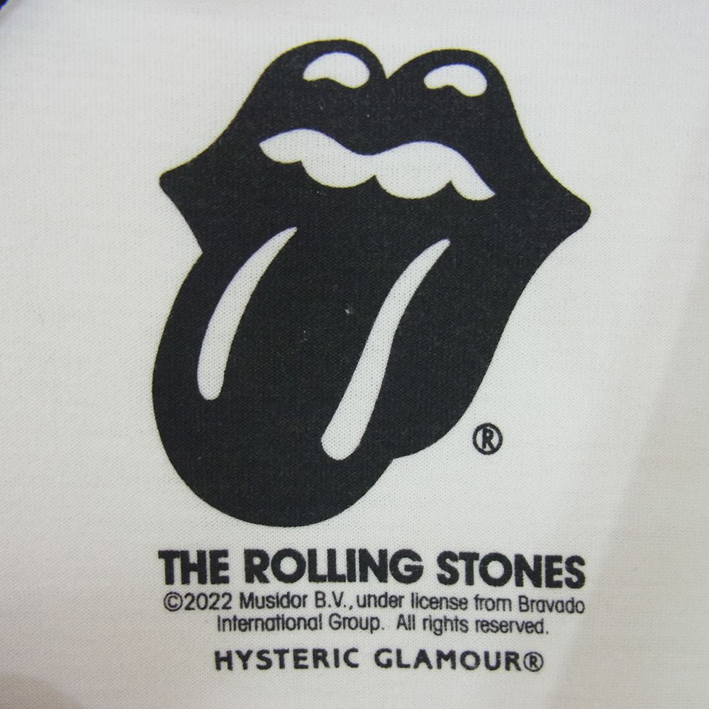HYSTERIC GLAMOUR ヒステリックグラマー 22SS 06221CT08 THEE HYSTERIC XXX ヒステリックトリプルエックス THE ROLLING STONES ローリングストーンズ SEPTEMBER 1973 Tシャツ ホワイト系 S【新古品】【未使用】【中古】