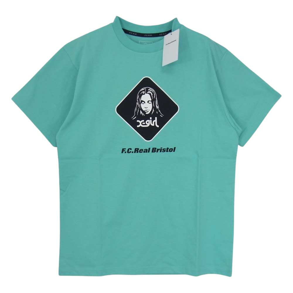 F.C.R.B. エフシーアールビー × X-girl ガール 21AW FCRB-212119 SUPPORTER TEE コラボ プリント Tシャツ ライトブルー系 S【新古品】【未使用】【中古】