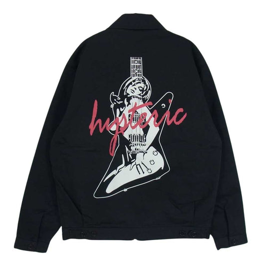 HYSTERIC GLAMOUR ヒステリックグラマー 23SS 02231AB01 × Dickies ディッキーズ 02231AB01 GUITAR GIRL ギターガール アイゼンハワー ジャケット ブラック系 M【新古品】【未使用】【中古】