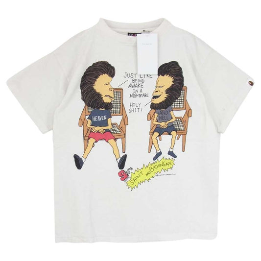 セントマイケル × A BATHING APE ア ベイシング エイプ SM-S23-0000-110 AP_SS TEE プリント Tシャツ オフホワイト系 S【新古品】【未使用】【中古】