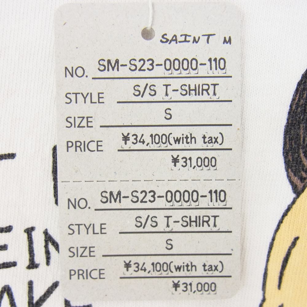 セントマイケル × A BATHING APE ア ベイシング エイプ SM-S23-0000-110 AP_SS TEE プリント Tシャツ オフホワイト系 S【新古品】【未使用】【中古】