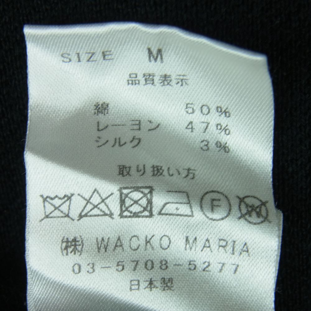 WACKO MARIA ワコマリア 20SS ニット ポロ シャツ 半袖 刺繍 アラビア文字 ブラック系 M【中古】