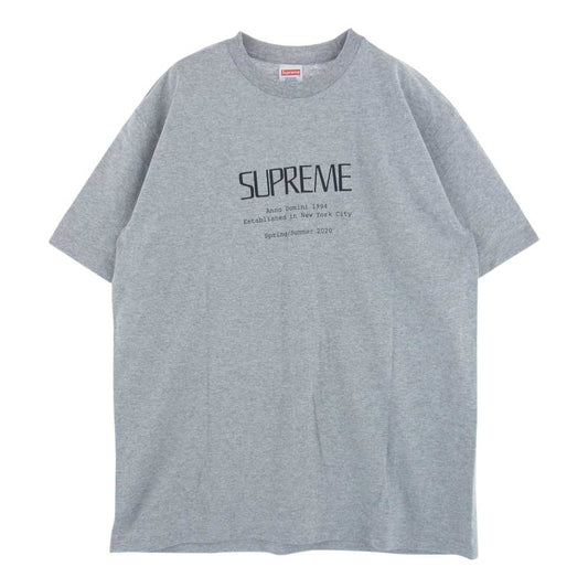 Supreme シュプリーム 20SS ANNO DOMINI TEE アンノ ドミニ  半袖 Tシャツ グレー系 M【美品】【中古】