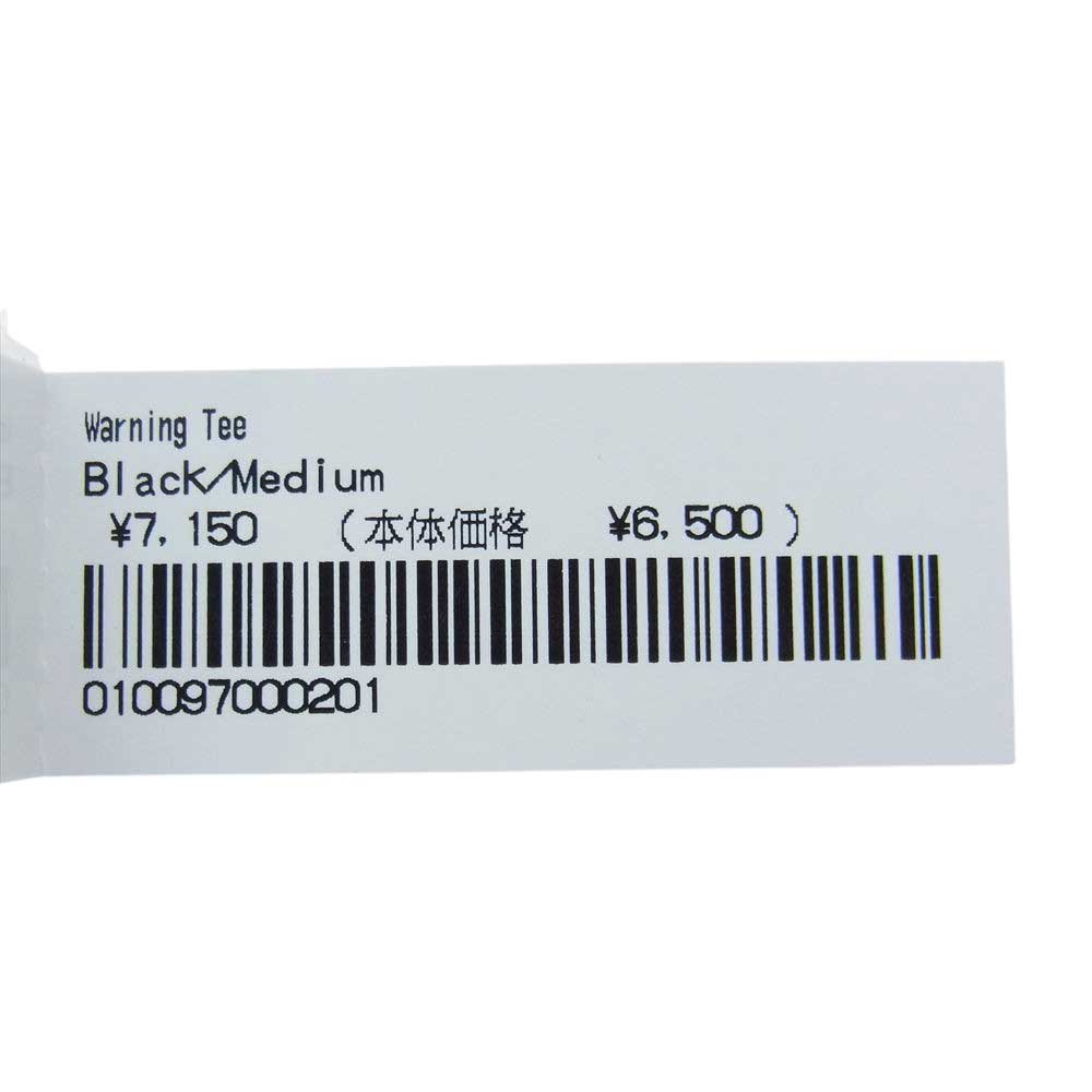 Supreme シュプリーム 22AW WARNING TEE ワーニング 半袖 Tシャツ ブラック系 M【新古品】【未使用】【中古】