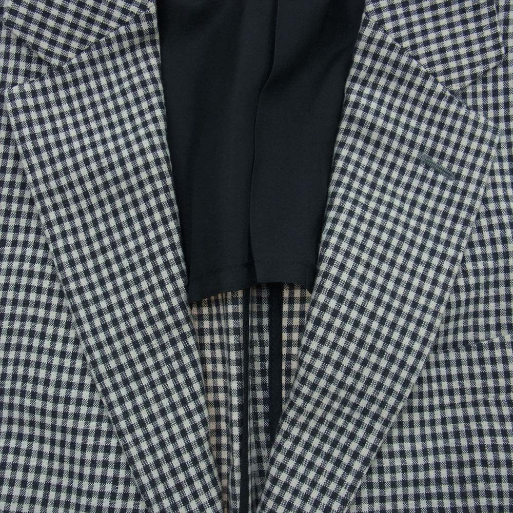 WACKO MARIA ワコマリア チェック テーラード ジャケット パンツ スラックス スーツ セットアップ  ブラック系 オフホワイト系 L【中古】