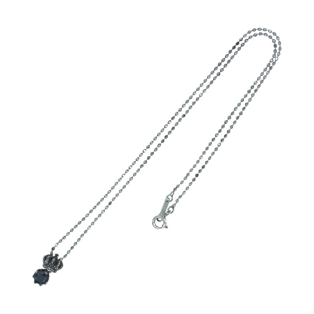 Justin Davis ジャスティンデイビス NJ252 JULIET ジュリエット クラウン ブラックオニキス ネックレス シルバー系【中古】