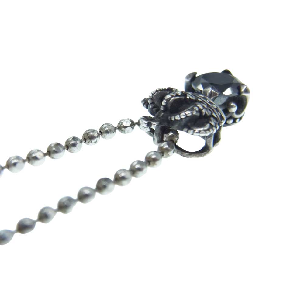 Justin Davis ジャスティンデイビス NJ252 JULIET ジュリエット クラウン ブラックオニキス ネックレス シルバー系【中古】