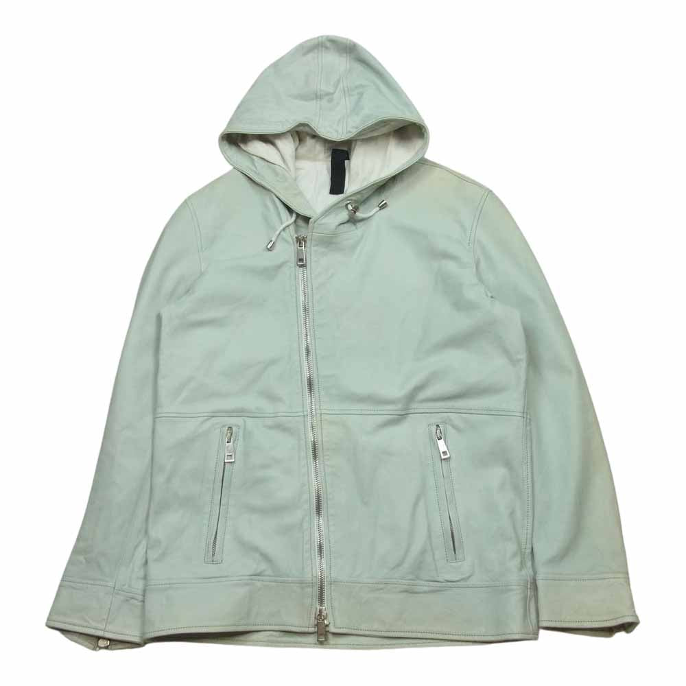 マーシャー MMU18S4003 フード付き シープレザー ジャケット イタリア製 ホワイト系 緑がかった白系 M 2【中古】