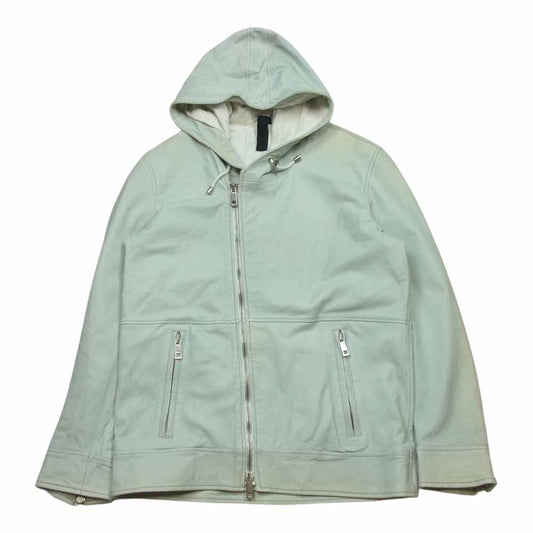 マーシャー MMU18S4003 フード付き シープレザー ジャケット イタリア製 ホワイト系 緑がかった白系 M 2【中古】