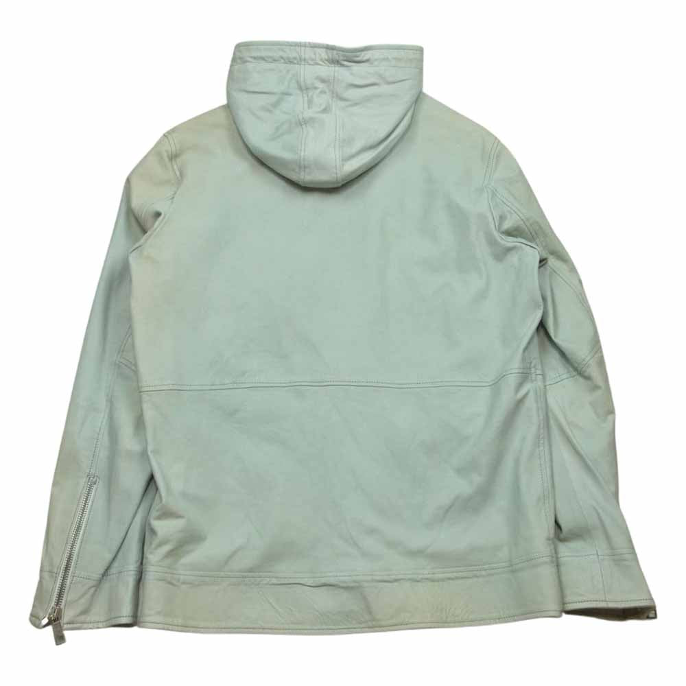 マーシャー MMU18S4003 フード付き シープレザー ジャケット イタリア製 ホワイト系 緑がかった白系 M 2【中古】
