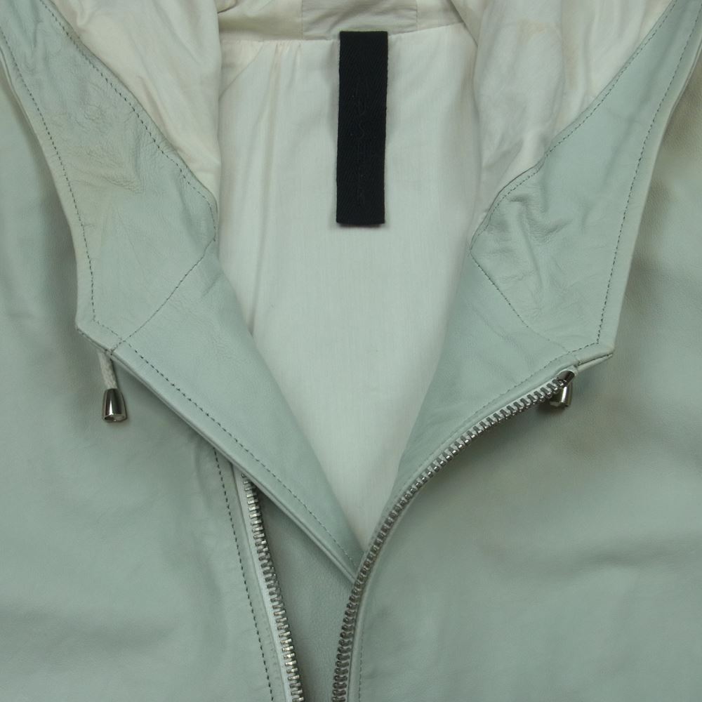 マーシャー MMU18S4003 フード付き シープレザー ジャケット イタリア製 ホワイト系 緑がかった白系 M 2【中古】