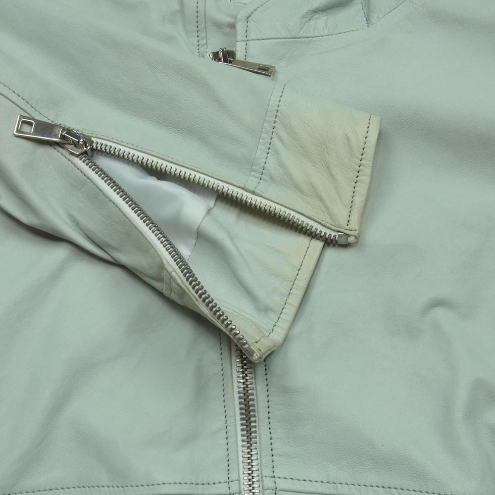 マーシャー MMU18S4003 フード付き シープレザー ジャケット イタリア製 ホワイト系 緑がかった白系 M 2【中古】