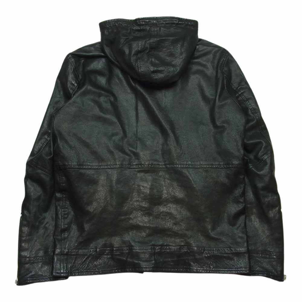 マーシャー MMU19A4003 フード付き シープ レザー ジャケット イタリア製 ブラック系 M 02【中古】