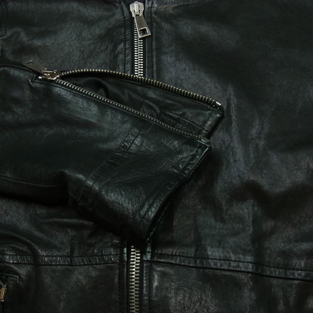 マーシャー MMU19A4003 フード付き シープ レザー ジャケット イタリア製 ブラック系 M 02【中古】