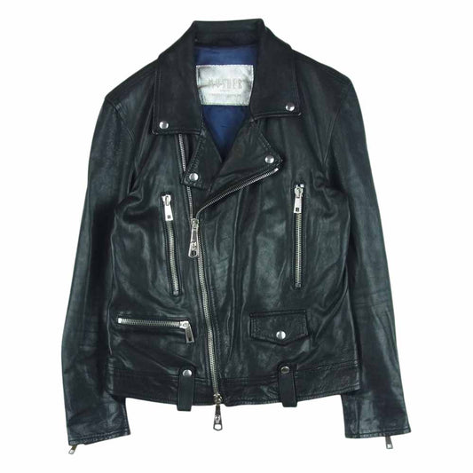 マーシャー MMU7LV4064 × GUILD PRIME ギルドプライム LOVELESS別注 イタリア製 シープレザー ダブルライダース ジャケット ブラック系 03【中古】