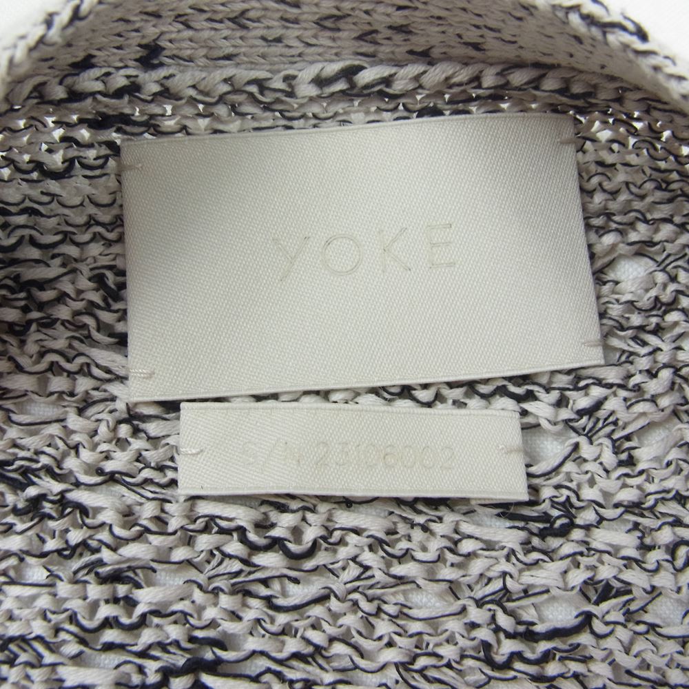 ヨーク 23SS YK23SS0496S MESH CARDIGAN メッシュ ニット カーディガン ブラック系 オフホワイト系 3【極上美品】【中古】