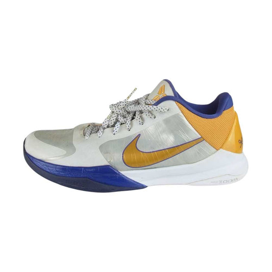 NIKE ナイキ 386429-102  ZOOM KOBE V ズームコービー 5 レイカーズ ハイカットスニーカー バスケットシューズ バッシュ パープル系 イエロー系 30.5【中古】