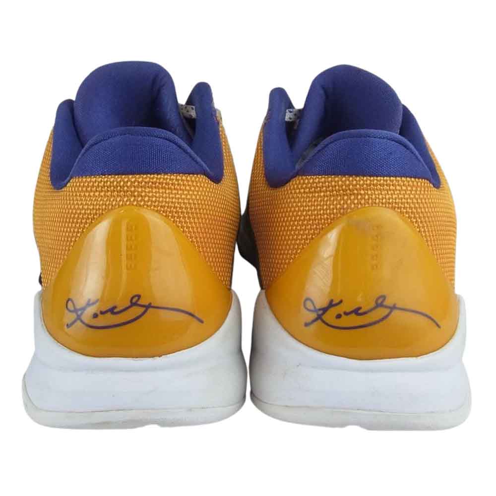 NIKE ナイキ 386429-102  ZOOM KOBE V ズームコービー 5 レイカーズ ハイカットスニーカー バスケットシューズ バッシュ パープル系 イエロー系 30.5【中古】