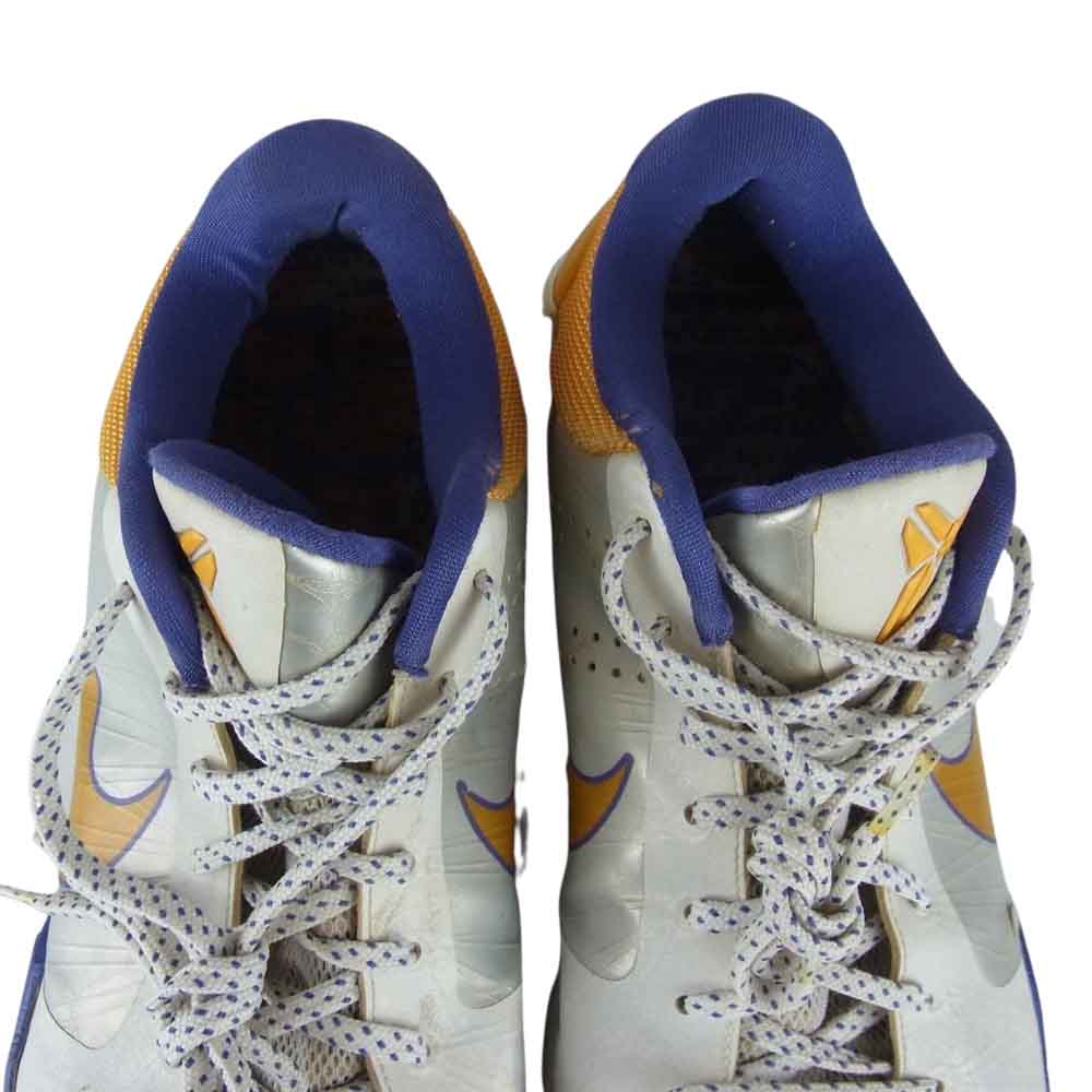 NIKE ナイキ 386429-102  ZOOM KOBE V ズームコービー 5 レイカーズ ハイカットスニーカー バスケットシューズ バッシュ パープル系 イエロー系 30.5【中古】