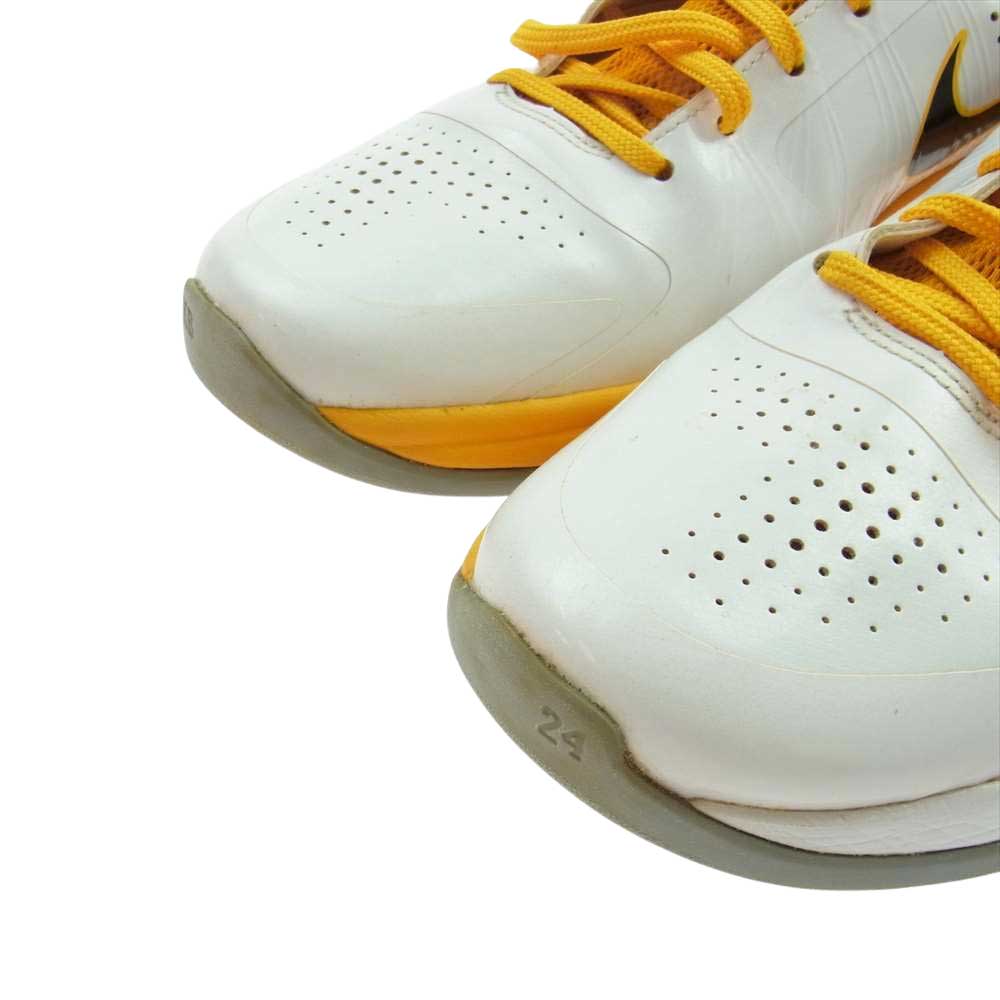 NIKE ナイキ 386429-104  ZOOM KOBE V ズームコービー 5 ハイカットスニーカー バスケットシューズ バッシュ ホワイト系 イエロー系 29.5cm【中古】