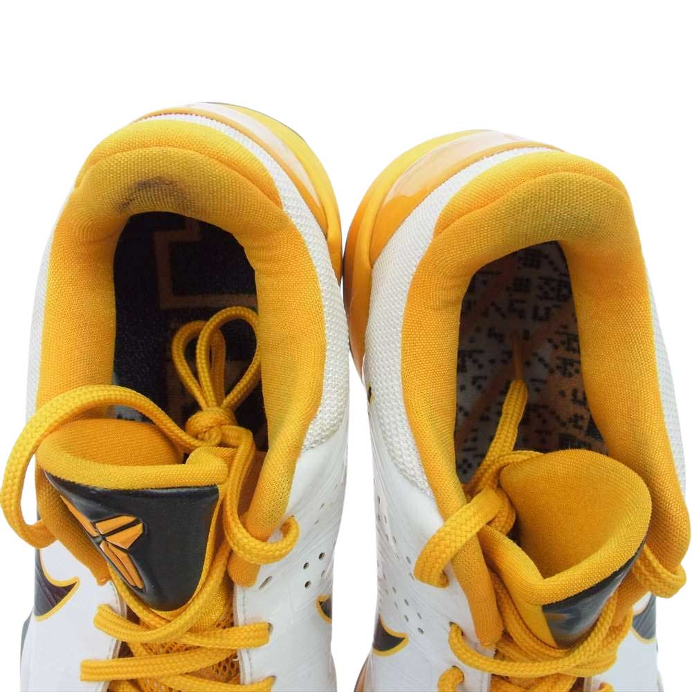 NIKE ナイキ 386429-104  ZOOM KOBE V ズームコービー 5 ハイカットスニーカー バスケットシューズ バッシュ ホワイト系 イエロー系 29.5cm【中古】