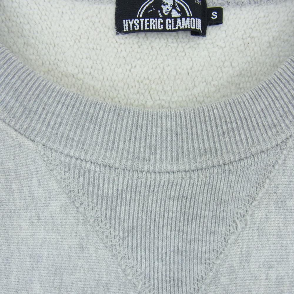 HYSTERIC GLAMOUR ヒステリックグラマー 02193CS14 TRIANGLE WOMAN ワッペン 前V ガゼット スウェット トレーナー グレー系 S【中古】
