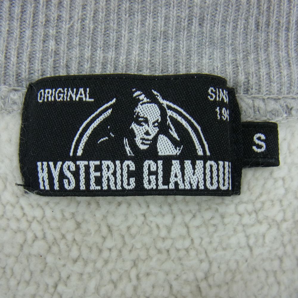 HYSTERIC GLAMOUR ヒステリックグラマー 02193CS14 TRIANGLE WOMAN ワッペン 前V ガゼット スウェット トレーナー グレー系 S【中古】