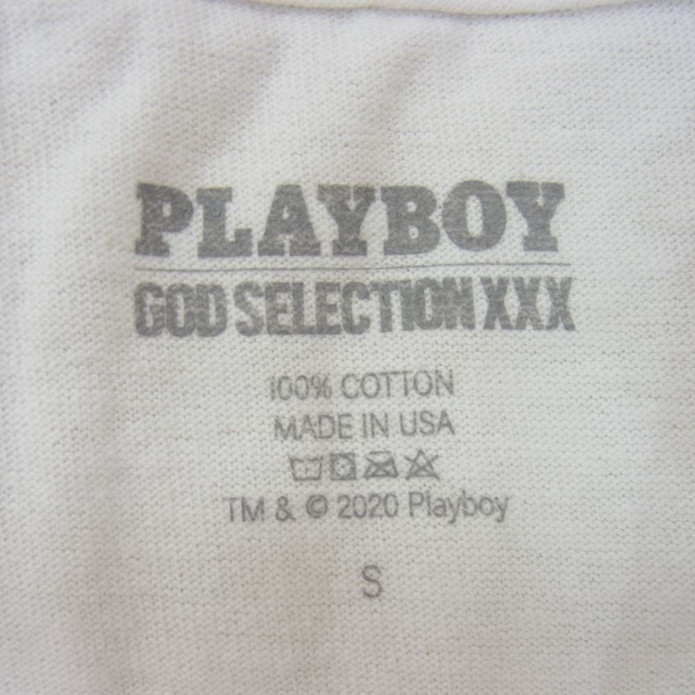 GOD SELECTION XXX ゴッドセレクション PLAYBOY プレイボーイ 20AW 半袖 Tシャツ 白 ホワイト系 S【極上美品】【中古】