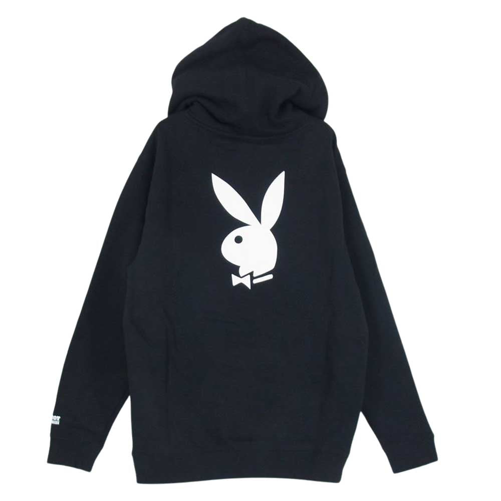 GOD SELECTION XXX ゴッドセレクション PLAYBOY プレイボーイ 20AW  バックプリント フーディ パーカー ブラック系 S【極上美品】【中古】