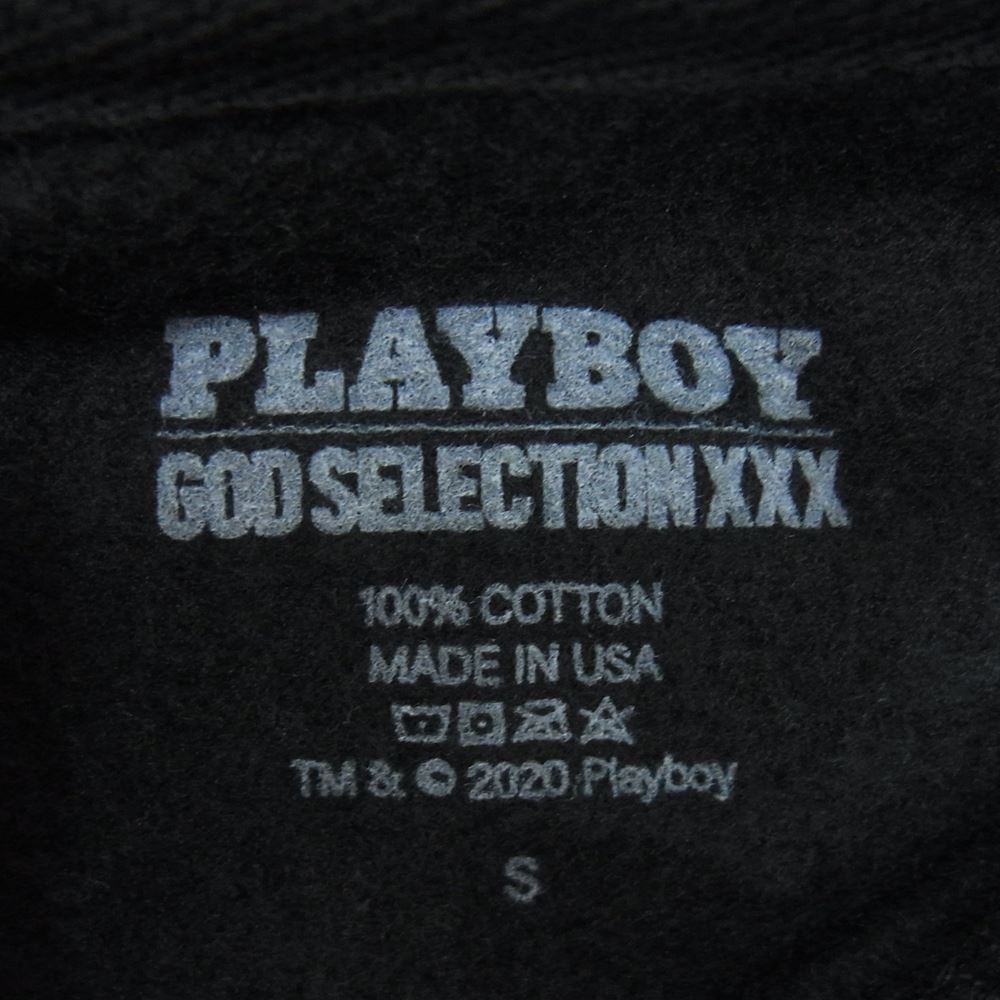 GOD SELECTION XXX ゴッドセレクション PLAYBOY プレイボーイ 20AW  バックプリント フーディ パーカー ブラック系 S【極上美品】【中古】